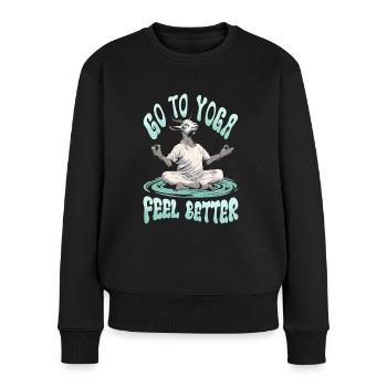 Ziegen-yoga-meditation, Yoga-kurs, Yoga - Frauen Premium Bio Pullover - Schwarz - Vorne - Julia (174cm)