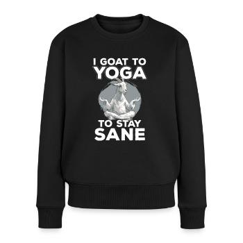 Ziegen-yoga-meditation, Yoga-kurs, Yoga - Frauen Premium Bio Pullover - Schwarz - Vorne - Julia (174cm)