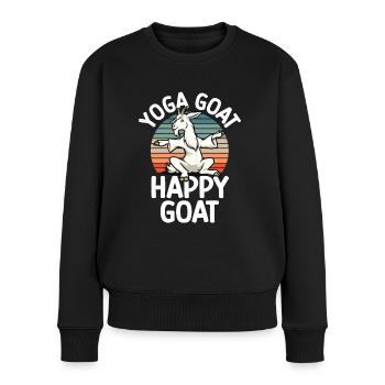 Ziegen-yoga-meditation, Yoga-kurs, Yoga - Frauen Premium Bio Pullover - Schwarz - Vorne - Julia (174cm)