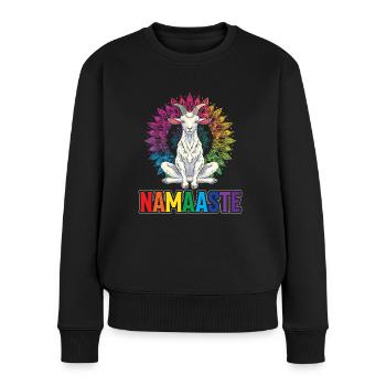 Ziegen-yoga-meditation, Yoga-kurs, Yoga - Frauen Premium Bio Pullover - Schwarz - Vorne - Julia (174cm)
