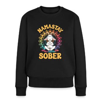Ziegen-yoga-meditation, Yoga-kurs, Yoga - Frauen Premium Bio Pullover - Schwarz - Vorne - Julia (174cm)
