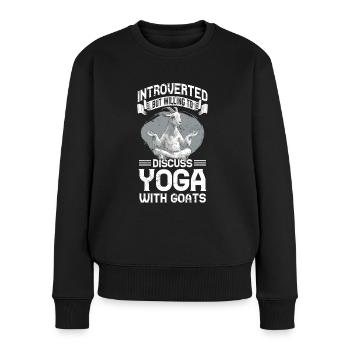 Ziegen-yoga-meditation, Yoga-kurs, Yoga - Frauen Premium Bio Pullover - Schwarz - Vorne - Julia (174cm)