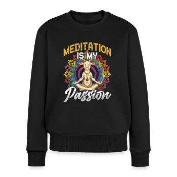 Ziegen-yoga-meditation, Yoga-kurs, Yoga - Frauen Premium Bio Pullover - Schwarz - Vorne - Julia (174cm)