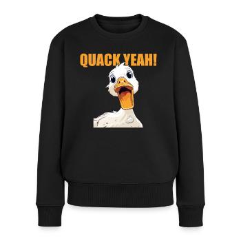 Femmes Quak Yeah Funny Duck - Pull Premium bio Femme - noir - Devant - Julia (174cm)