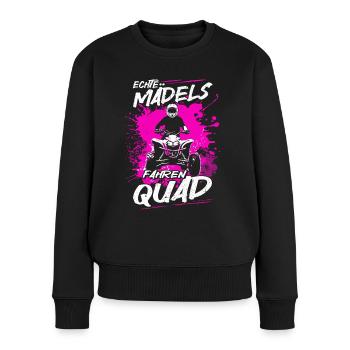 Echte Mädels fahren Quad - Motorsport - ATV - Frauen Premium Bio Pullover - Schwarz - Vorne - Julia (174cm)