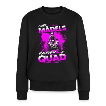 Echte Mädels fahren Quad - Motorsport - ATV - Frauen Premium Bio Pullover - Schwarz - Vorne - Julia (174cm)