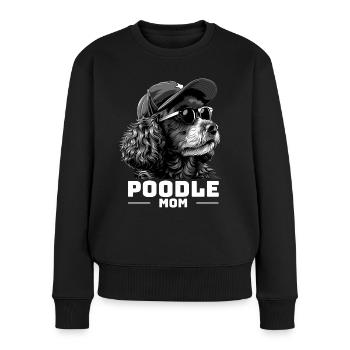 Maman caniche - Pull Premium bio Femme - noir - Devant - Julia (174cm)