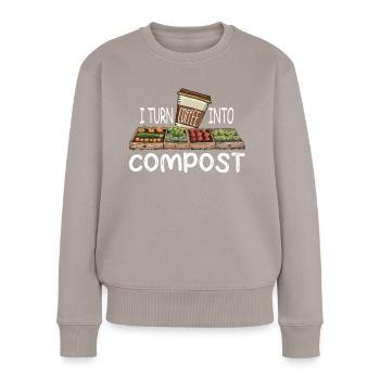 Organic Farmer Permaculture Food Forest - Women's Premium Organic Jumper - taupe - Front - Julia (174cm)