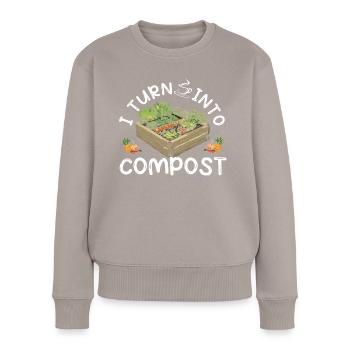 Organic Farmer Permaculture Food Forest - Women's Premium Organic Jumper - taupe - Front - Julia (174cm)