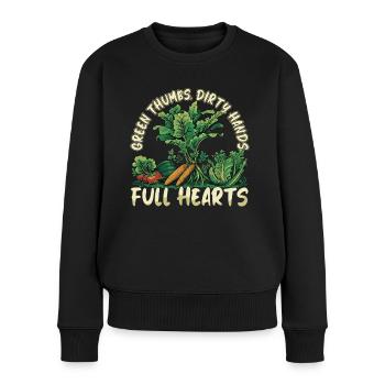 Garten biologischer Anbau Permaculture - Frauen Premium Bio Pullover - Schwarz - Vorne - Julia (174cm)