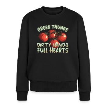 Garten biologischer Anbau Permaculture - Frauen Premium Bio Pullover - Schwarz - Vorne - Julia (174cm)