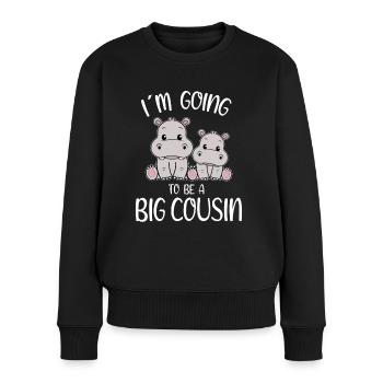 Promoted To Big Cousin Hippopotamus - Women's Premium Organic Jumper - black - Front - Julia (174cm)