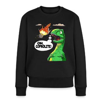 L’humour des dinosaures de la paléontologie - Pull Premium bio Femme - noir - Devant - Julia (174cm)