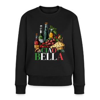 Ciao Bella - Frauen Premium Bio Pullover - Schwarz - Vorne - Julia (174cm)