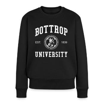 Bottrop University Universität Hochschule Uni - Frauen Premium Bio Pullover - Schwarz - Vorne - Julia (174cm)