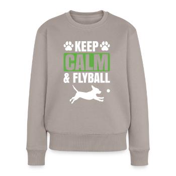 Flyball Canine Sport Agility Parcour Dog - Frauen Premium Bio Pullover - Taupe - Vorne - Julia (174cm)