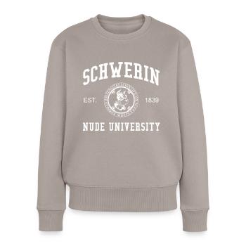 Schwerin Nude University College - Women's Premium Organic Jumper - taupe - Front - Julia (174cm)
