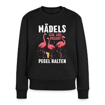 Les filles, peu importe ce qui se passe Maintenir les niveaux - Pull Premium bio Femme - noir - Devant - Julia (174cm)