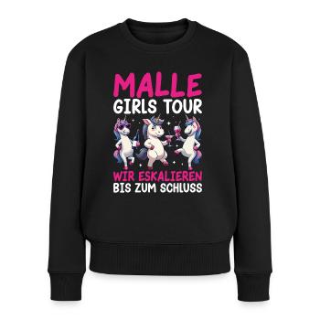 Malle Girls Tour Nous intensifions jusqu’à la fin - Pull Premium bio Femme - noir - Devant - Julia (174cm)