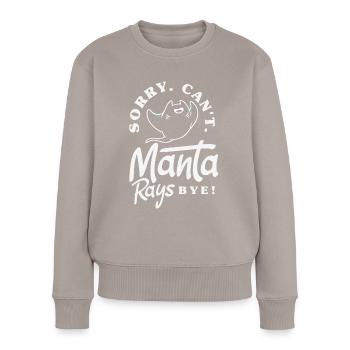 Ocean Animal Diving Stingray Mantarochen - Frauen Premium Bio Pullover - Taupe - Vorne - Julia (174cm)