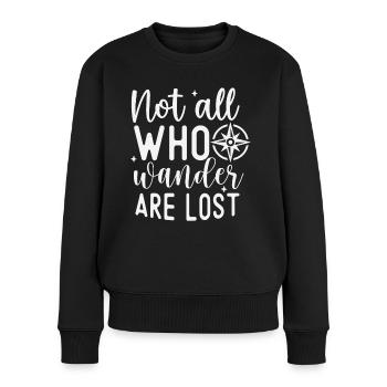 Hiking Compass Not All Who Wander Are Lost - Women's Premium Organic Jumper - black - Front - Julia (174cm)