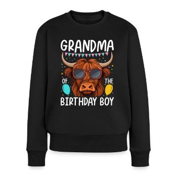 Grand-mère du garçon d’anniversaire - Pull Premium bio Femme - noir - Devant - Julia (174cm)