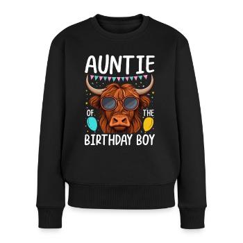 Tante du garçon d’anniversaire - Pull Premium bio Femme - noir - Devant - Julia (174cm)