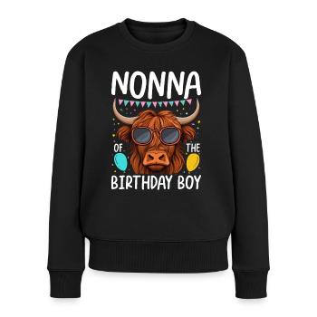 Nonna Du Garçon D’anniversaire - Pull Premium bio Femme - noir - Devant - Julia (174cm)