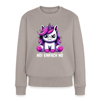 Non, tout simplement non - Pull Premium bio Femme - taupe - Devant - Julia (174cm)