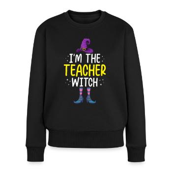 Je suis la sorcière enseignante - Pull Premium bio Femme - noir - Devant - Julia (174cm)