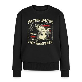 Master Baiter Poisson Chuchoter Pêche Drôle - Pull Premium bio Femme - noir - Devant - Julia (174cm)