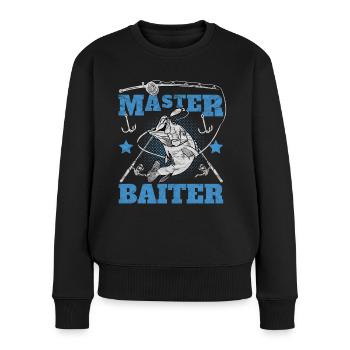 Master Baiter Lustiges Angeln - Frauen Premium Bio Pullover - Schwarz - Vorne - Julia (174cm)