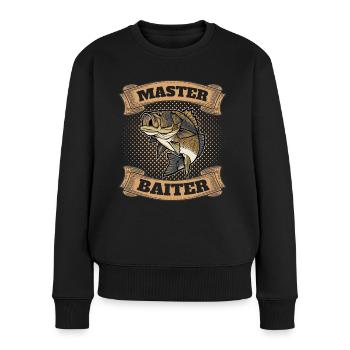 Master Baiter Klassisches Angeln - Frauen Premium Bio Pullover - Schwarz - Vorne - Julia (174cm)
