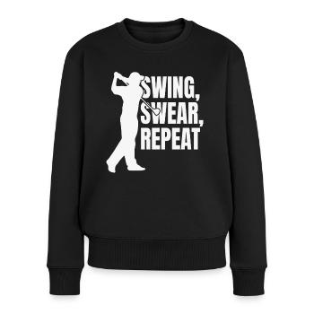 Swing, Swear, Repeat Funny Golf - Women's Premium Organic Jumper - black - Front - Julia (174cm)