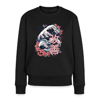 Hiragana Katakana Kaizen-methode Kaizen - Frauen Premium Bio Pullover - Schwarz - Vorne - Julia (174cm)