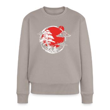 Hiragana Katakana Kaizen-methode Kaizen - Frauen Premium Bio Pullover - Taupe - Vorne - Julia (174cm)