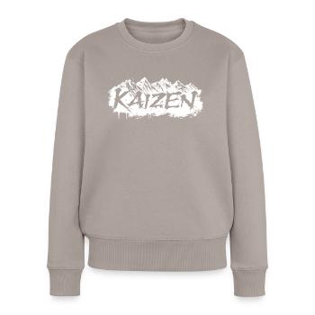 Hiragana Katakana Kaizen-methode Kaizen - Frauen Premium Bio Pullover - Taupe - Vorne - Julia (174cm)