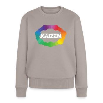Hiragana Katakana Kaizen-methode Kaizen - Frauen Premium Bio Pullover - Taupe - Vorne - Julia (174cm)