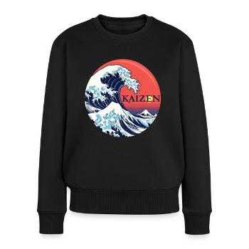 Hiragana Katakana Kaizen-methode Kaizen - Frauen Premium Bio Pullover - Schwarz - Vorne - Julia (174cm)