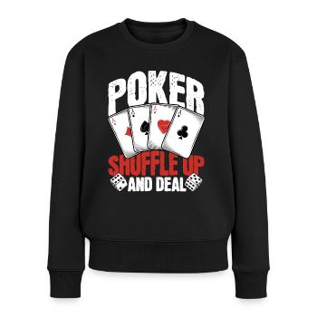 Poker Shuffle Up and Deal - Women's Premium Organic Jumper - black - Front - Julia (174cm)