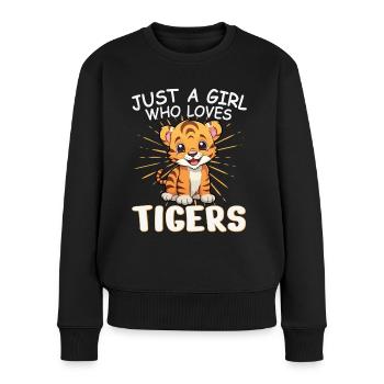 Just a Girl Who Loves Tigers Cute - Women's Premium Organic Jumper - black - Front - Julia (174cm)