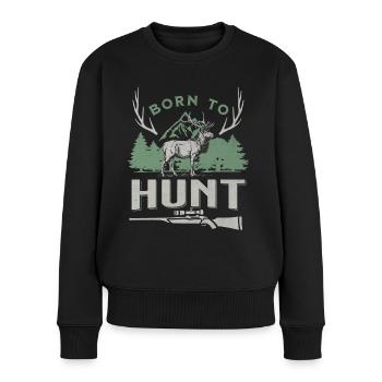 Born to Hunt Majestic Deer - Women's Premium Organic Jumper - black - Front - Julia (174cm)