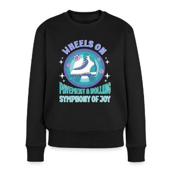 Rollerskater Party Rolling Symphony Of Joy Gift - Frauen Premium Bio Pullover - Schwarz - Vorne - Julia (174cm)