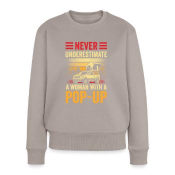 Motorhome accessories Pop-up camper - Women's Premium Organic Jumper - taupe - Front - Julia (174cm)