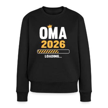 Oma 2026 Loading - Frauen Premium Bio Pullover - Schwarz - Vorne - Julia (174cm)