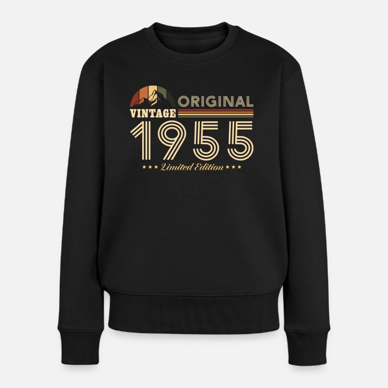 Berge 1955 Jahrgang Geburtstag Geschenk - Frauen Premium Bio Pullover - Schwarz