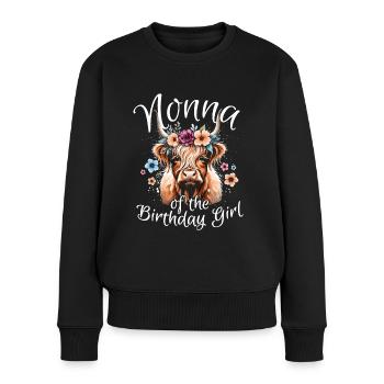 Nonna de la fille d’anniversaire - Pull Premium bio Femme - noir - Devant - Julia (174cm)