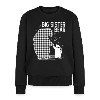 Big Sister Bear - Women's Premium Organic Jumper - black - Front - Julia (174cm)