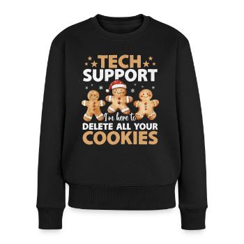 Technischer Support Löschen Sie Ihre Cookies Lustige Weihnachten - Frauen Premium Bio Pullover - Schwarz - Vorne - Julia (174cm)
