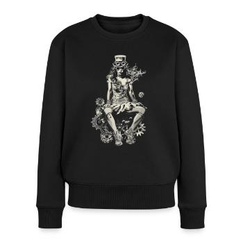 Schöne Frauen Steampunk Liebhaber - Frauen Premium Bio Pullover - Schwarz - Vorne - Julia (174cm)